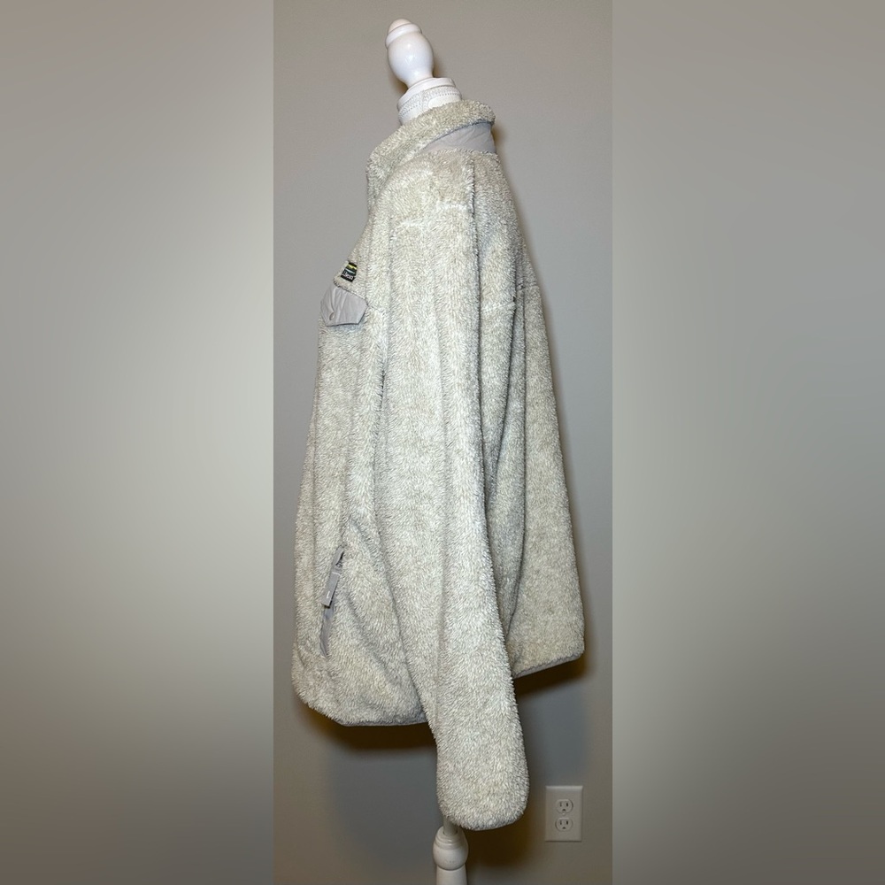 L.L. Bean High Pile Fleece Jacket cream white plus size 3X warm cozy thick‎ zip - Picture 6 of 15